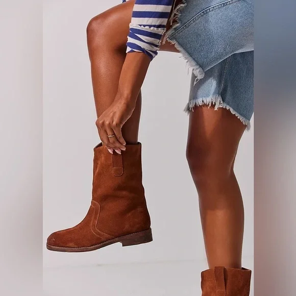 Free People Brown Ankle Boots - Picture 1 of 6